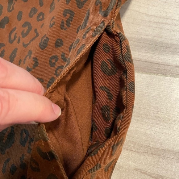 Universal Thread Brown & Black Leopard Print Dress Short Puff Sleeves-Size 2 - Picture 9 of 15